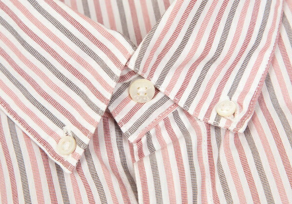 Papas Cotton Button-Down Stripe Shirt Pink Size 52LL