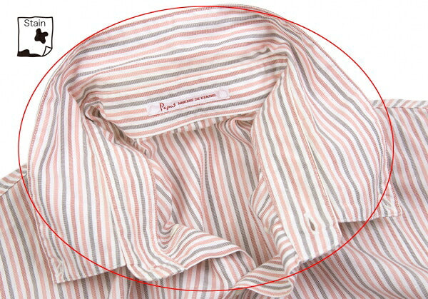 Papas Cotton Button-Down Stripe Shirt Pink Size 52LL