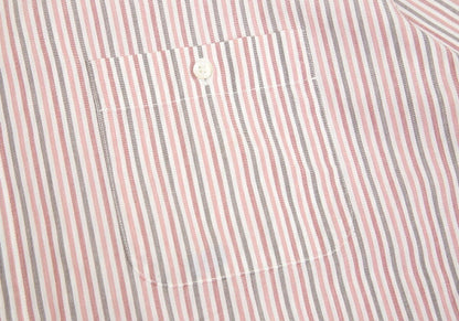 Papas Cotton Button-Down Stripe Shirt Pink Size 52LL