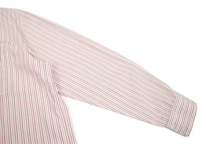 Papas Cotton Button-Down Stripe Shirt Pink Size 52LL
