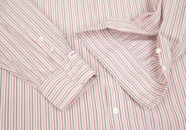 Papas Cotton Button-Down Stripe Shirt Pink Size 52LL