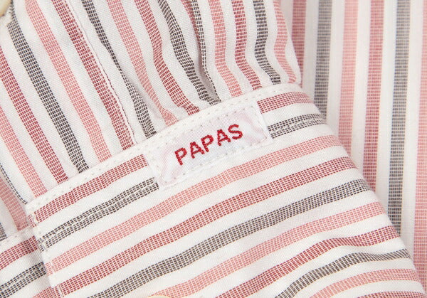 Papas Cotton Button-Down Stripe Shirt Pink Size 52LL