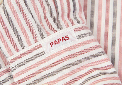 Papas Cotton Button-Down Stripe Shirt Pink Size 52LL