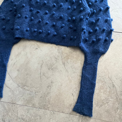 Vintage Holiday Gimmick Blue Knit Sweater Size S