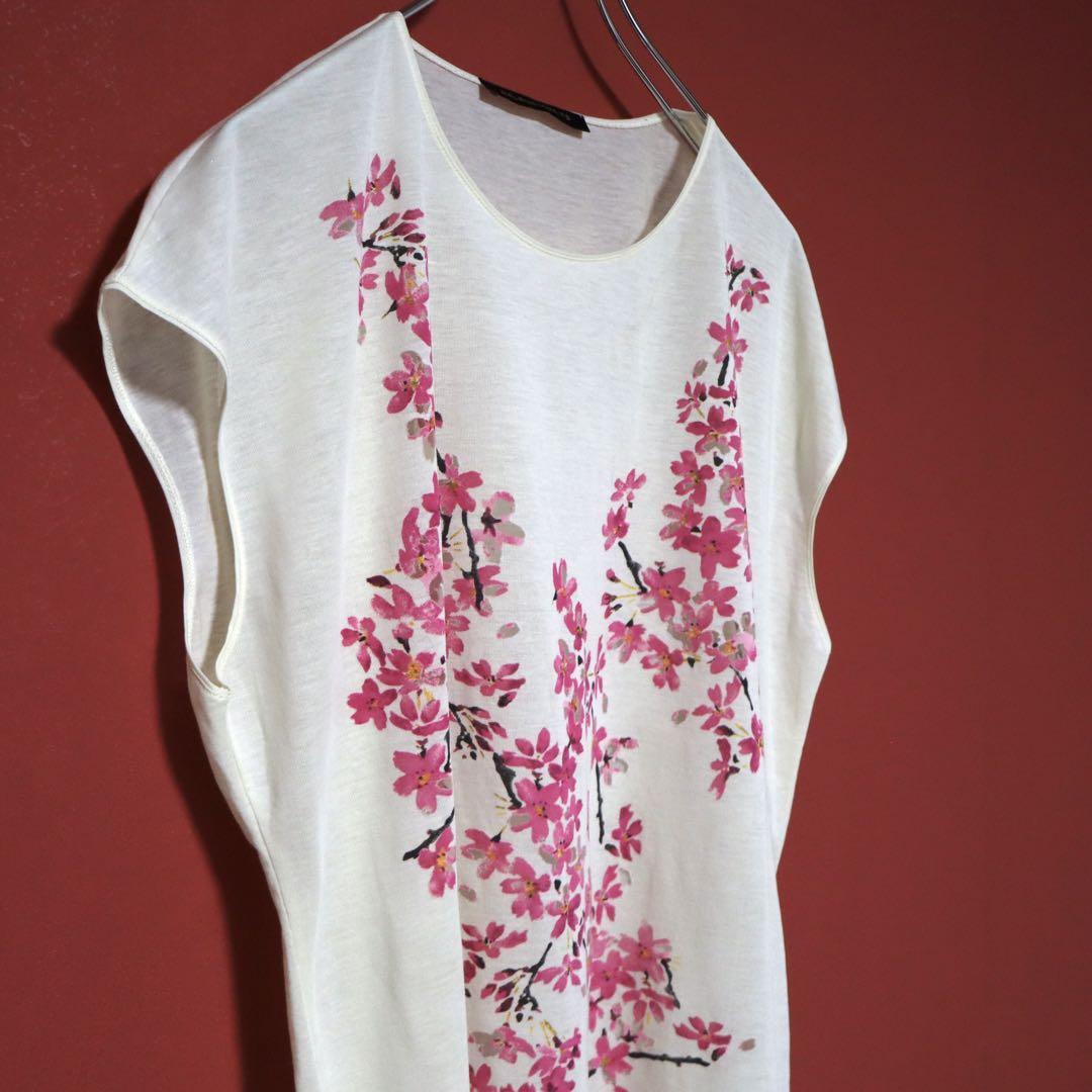 Balenciaga Rare Vintage Cherry Blossom Sheer Long Sleeve Size L