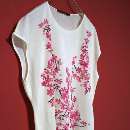 Balenciaga Rare Vintage Cherry Blossom Sheer Long Sleeve Size L