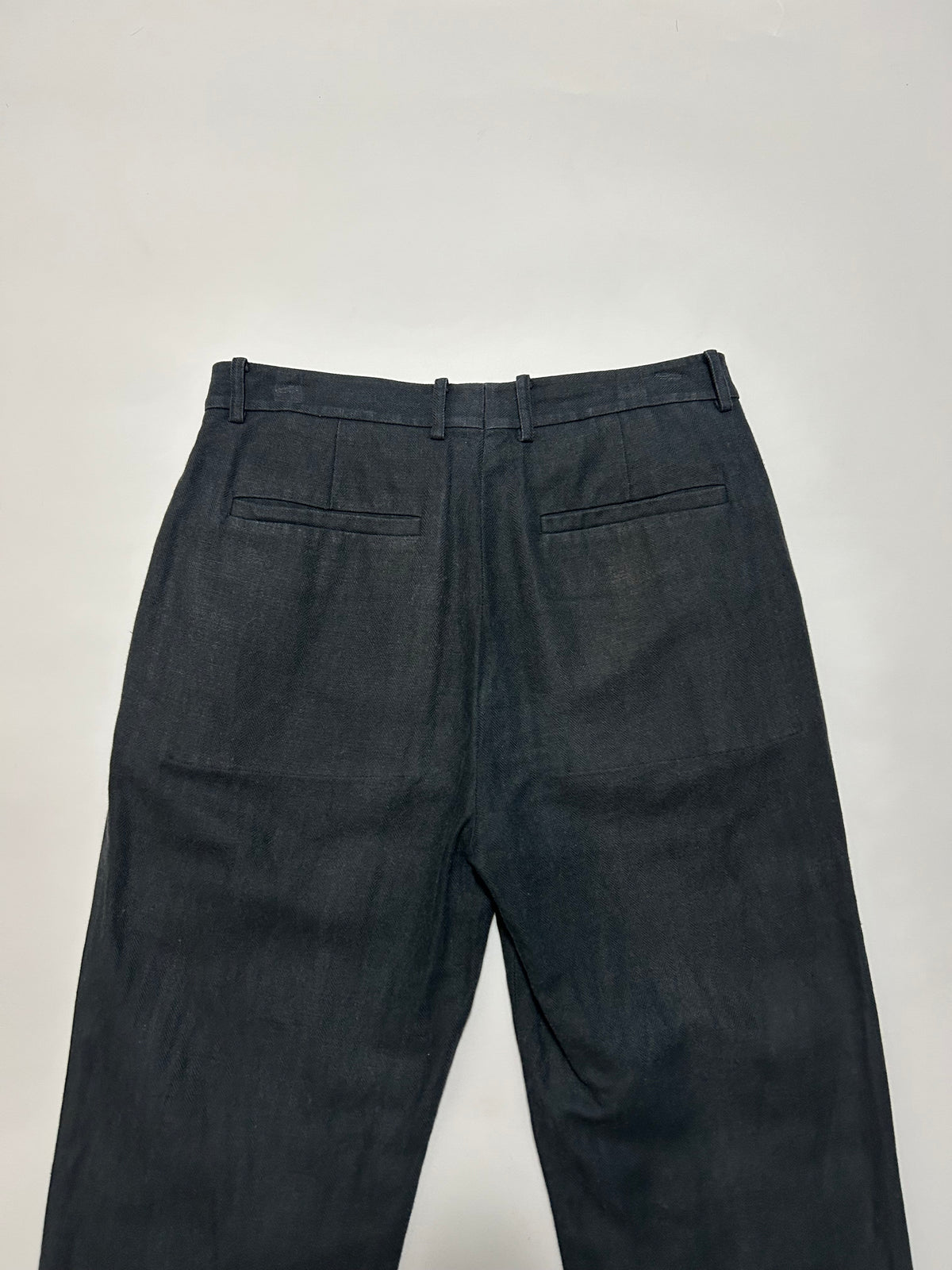 DKNY TROUSERS 2000s Black Linen Cotton