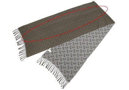 Papas Bicycle Dot Wool Fringed Stole Khaki