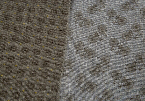 Papas Bicycle Dot Wool Fringed Stole Khaki