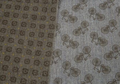 Papas Bicycle Dot Wool Fringed Stole Khaki