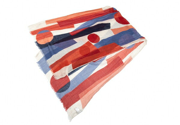 GIERREMILANO for Papas Multi-Pattern Cotton Linen Red Blue Stole