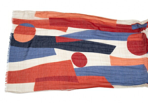 GIERREMILANO for Papas Multi-Pattern Cotton Linen Red Blue Stole