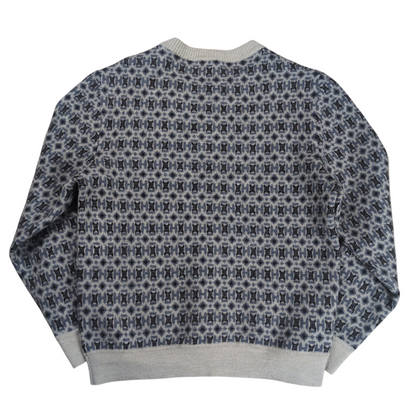 HERMES All Over H Logo Wool Sweatshirt Gray Size L