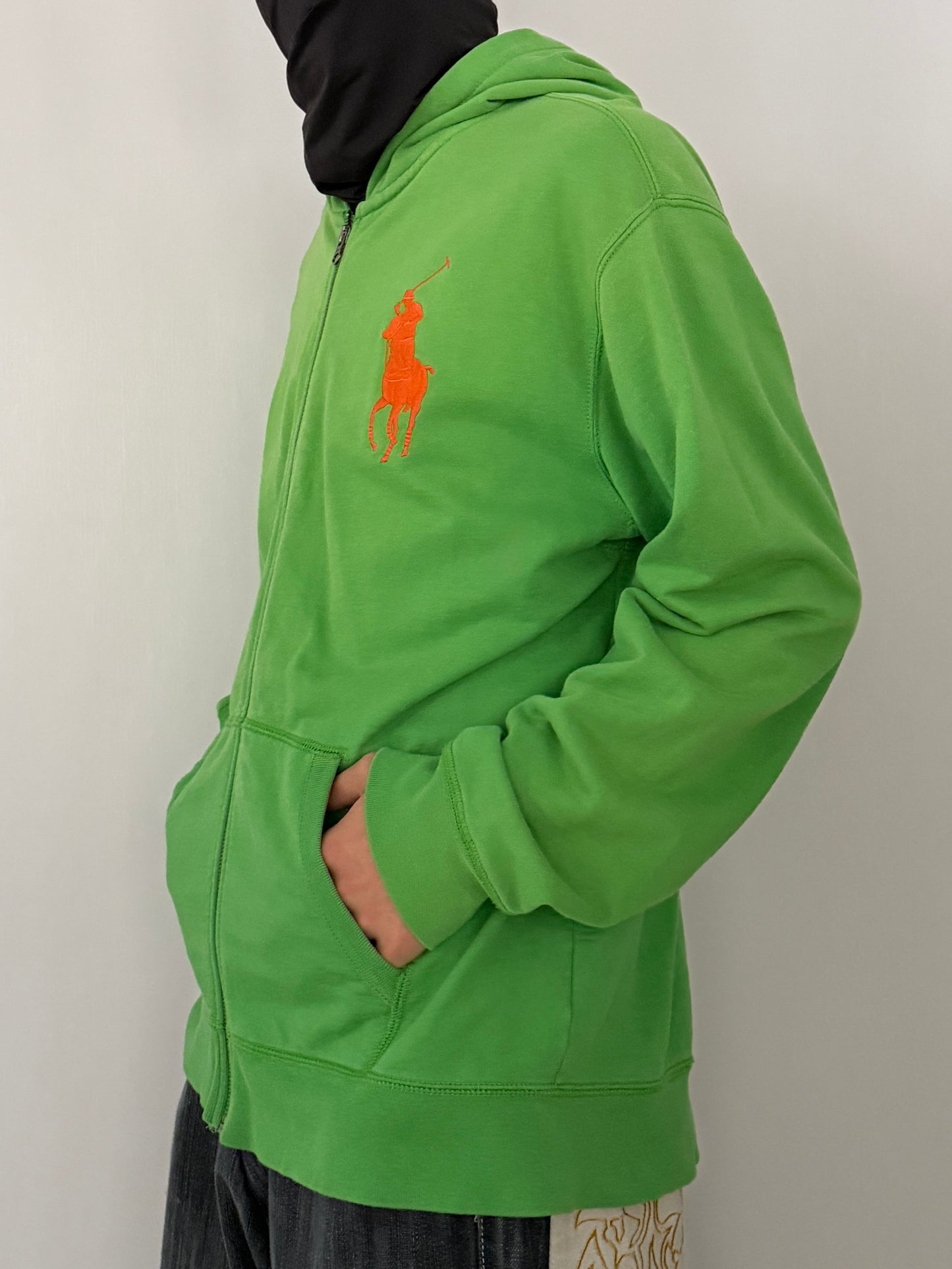 Polo Ralph Lauren Green Big Pony Zip Hoodie Size XL