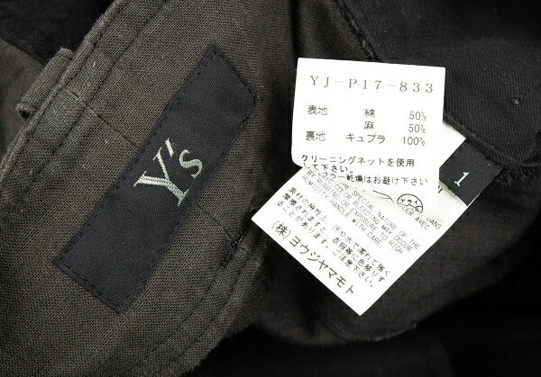 Y's Panel Knee-Tuck Tapered Pants Black Size 1
