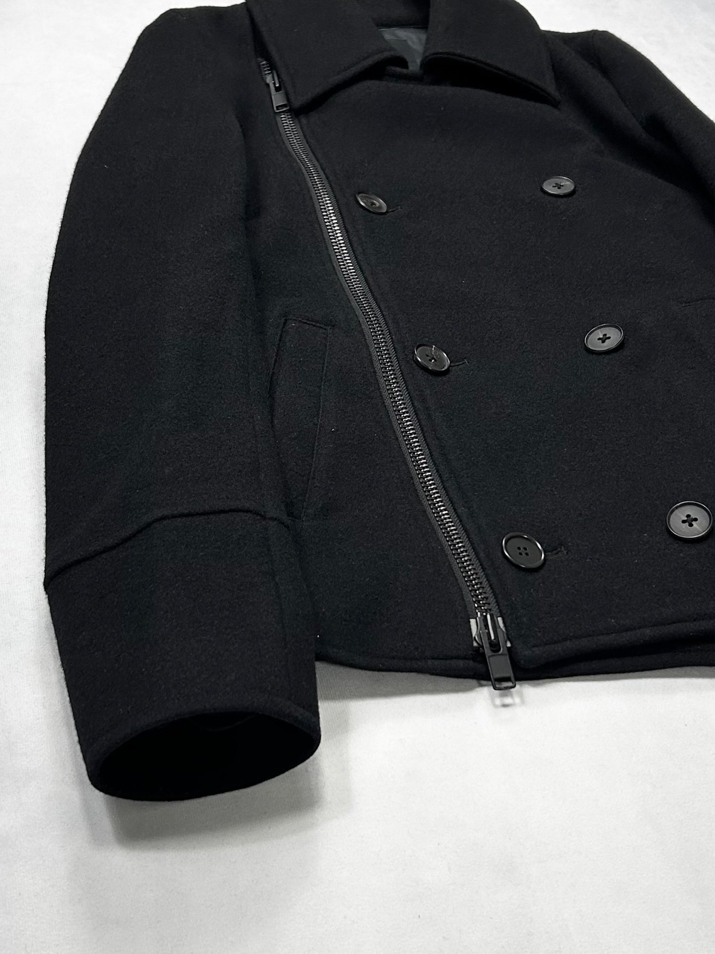 RIPVANWINKLE (FW15) Black Zip Pea Coat Size 3