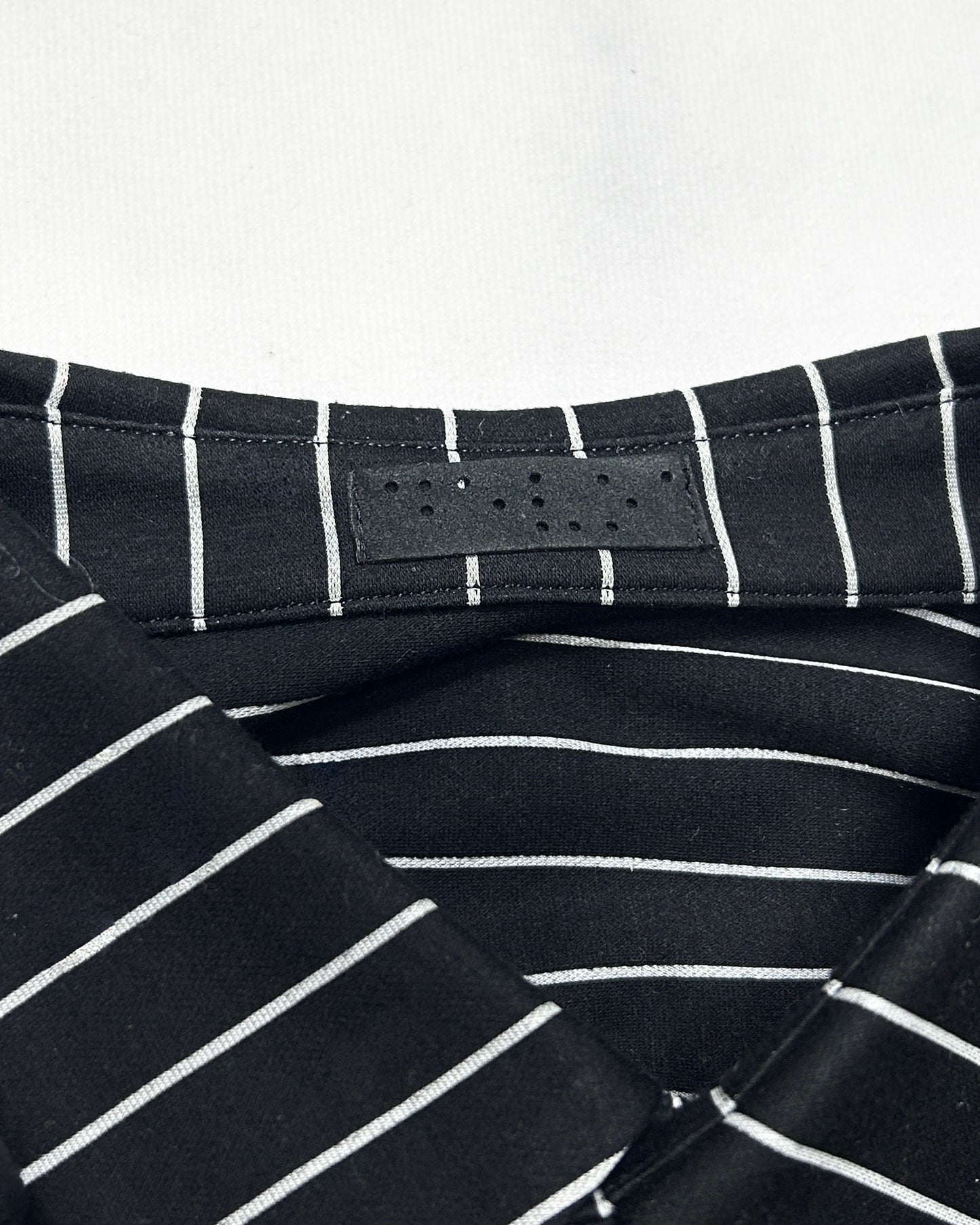 Devoa Anatomical Pattern Striped Dress Shirt Black Size 3