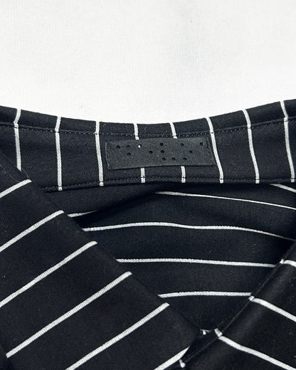 Devoa Anatomical Pattern Striped Dress Shirt Black Size 3