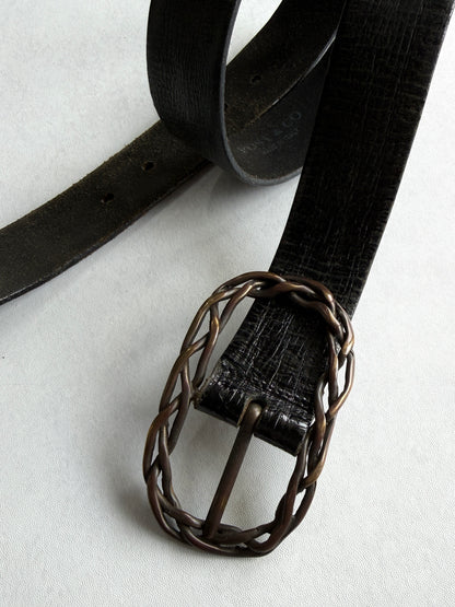CUSTOM CULTURE Braided Leather Belt Size 80