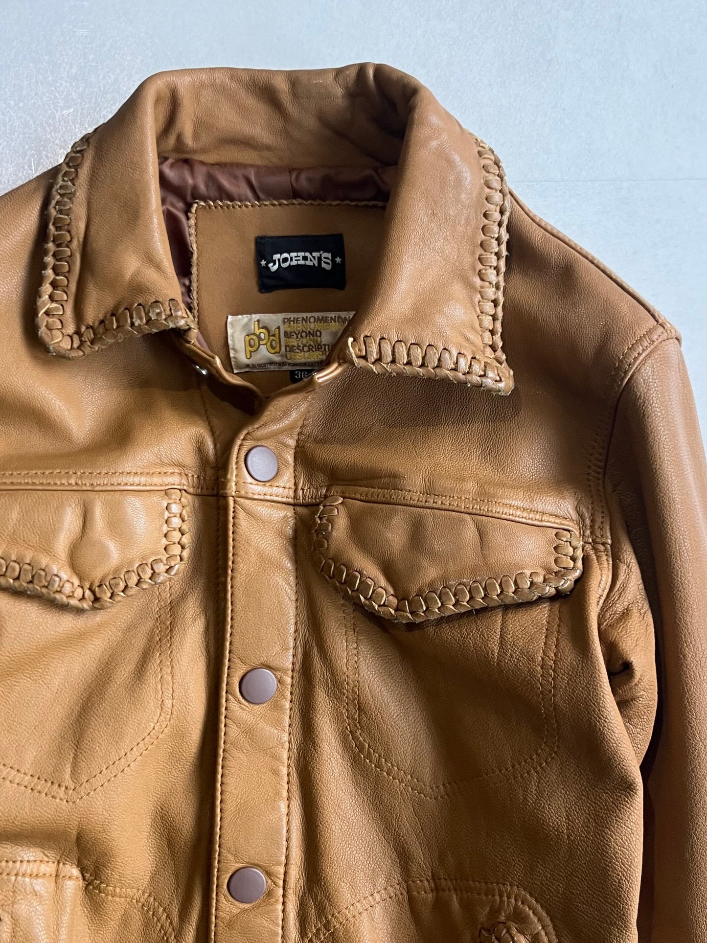 PHENOMENON BEYOND DESCRIPTION Leather Jacket Brown Size S