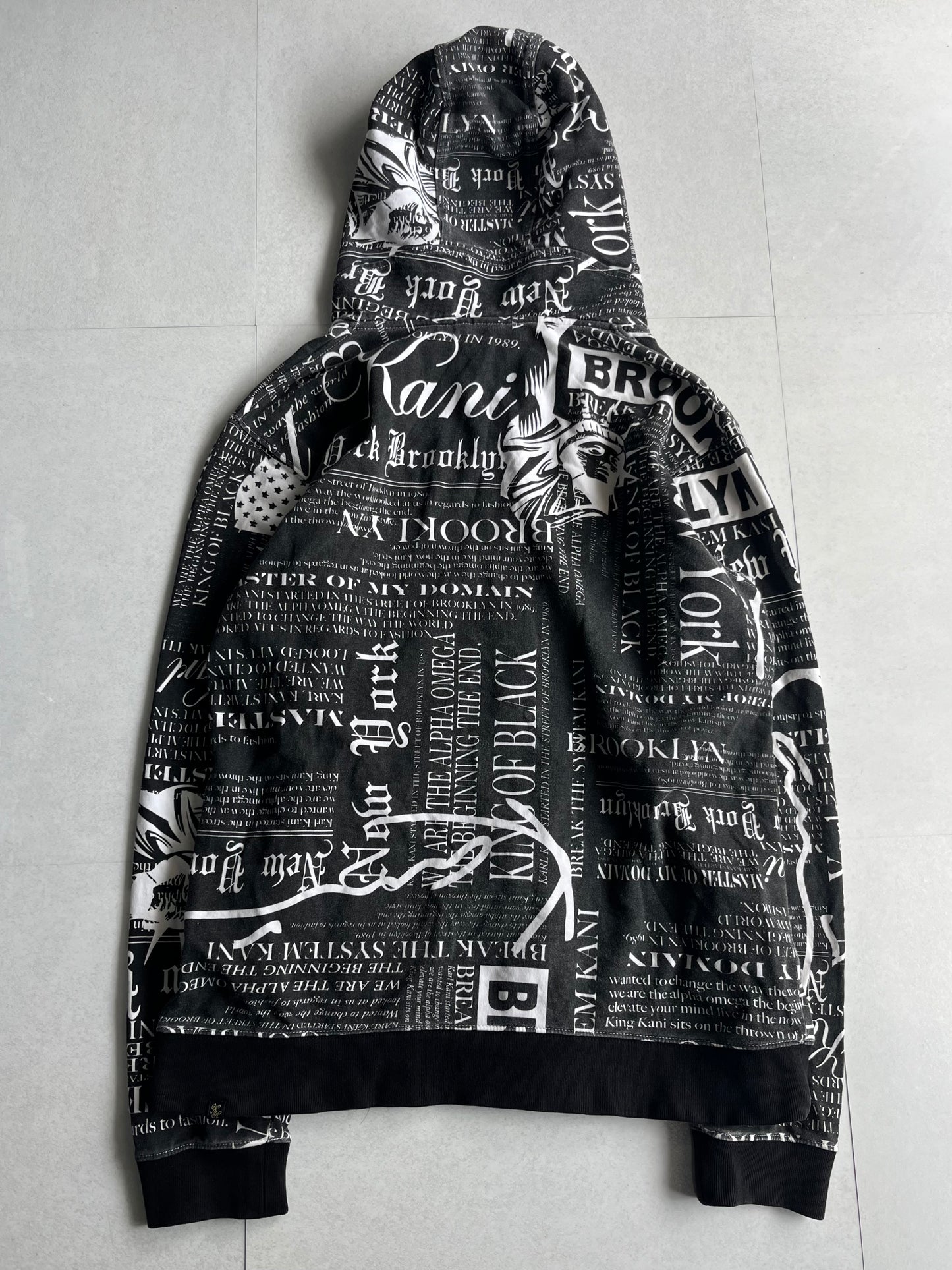 Karl Kani Black Zip Hoodie Size L