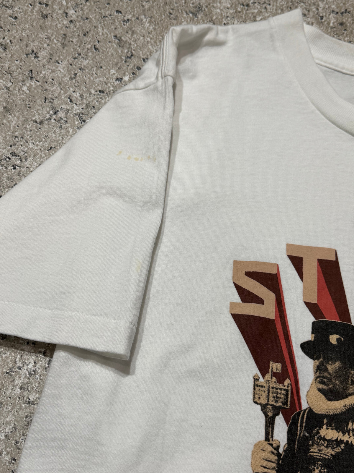 OLD STUSSY "UK Crew Hold Tight" T-Shirt White Size L