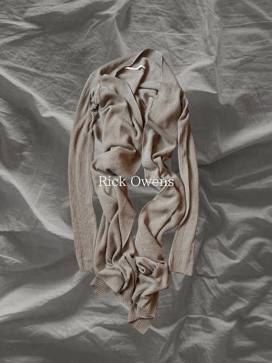 Rick Owens AW05 Merino Wool Draped Wrap Cardigan