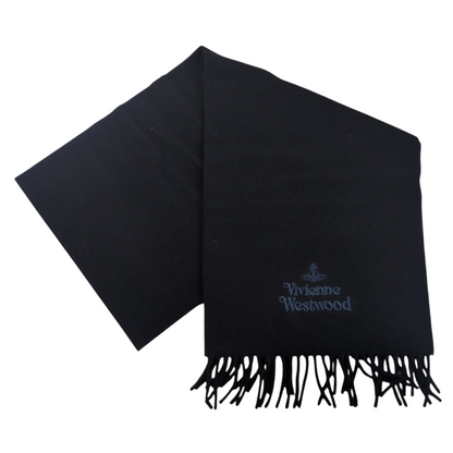 Vivienne Westwood Black Orb Logo Wool Muffler