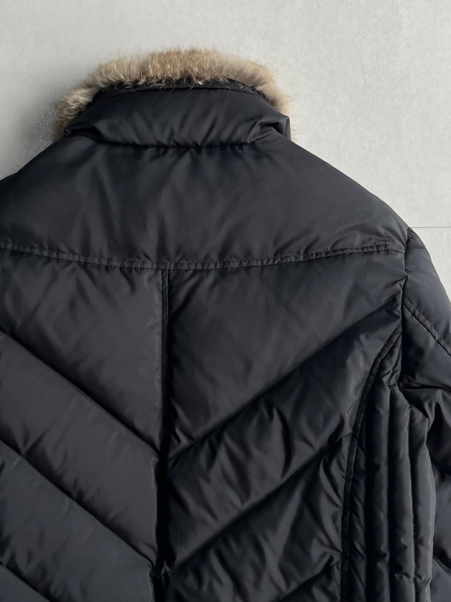Vintage HAMNETT Black Rabbit Fur Down Jacket Size L