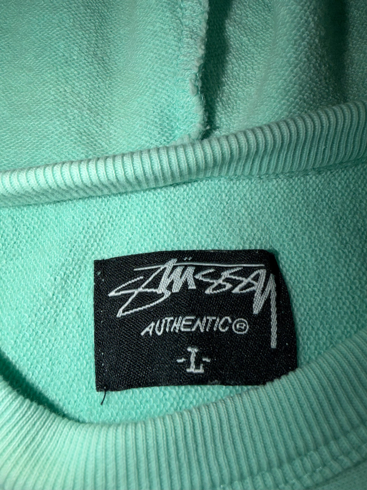Stussy Ikspaiari Chapter Turquoise Blue Hoodie Size L