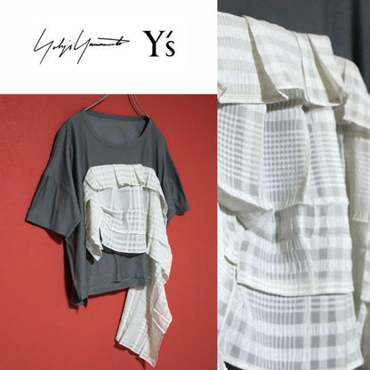 Y's Reconstructed Frill T-Shirt Size 2