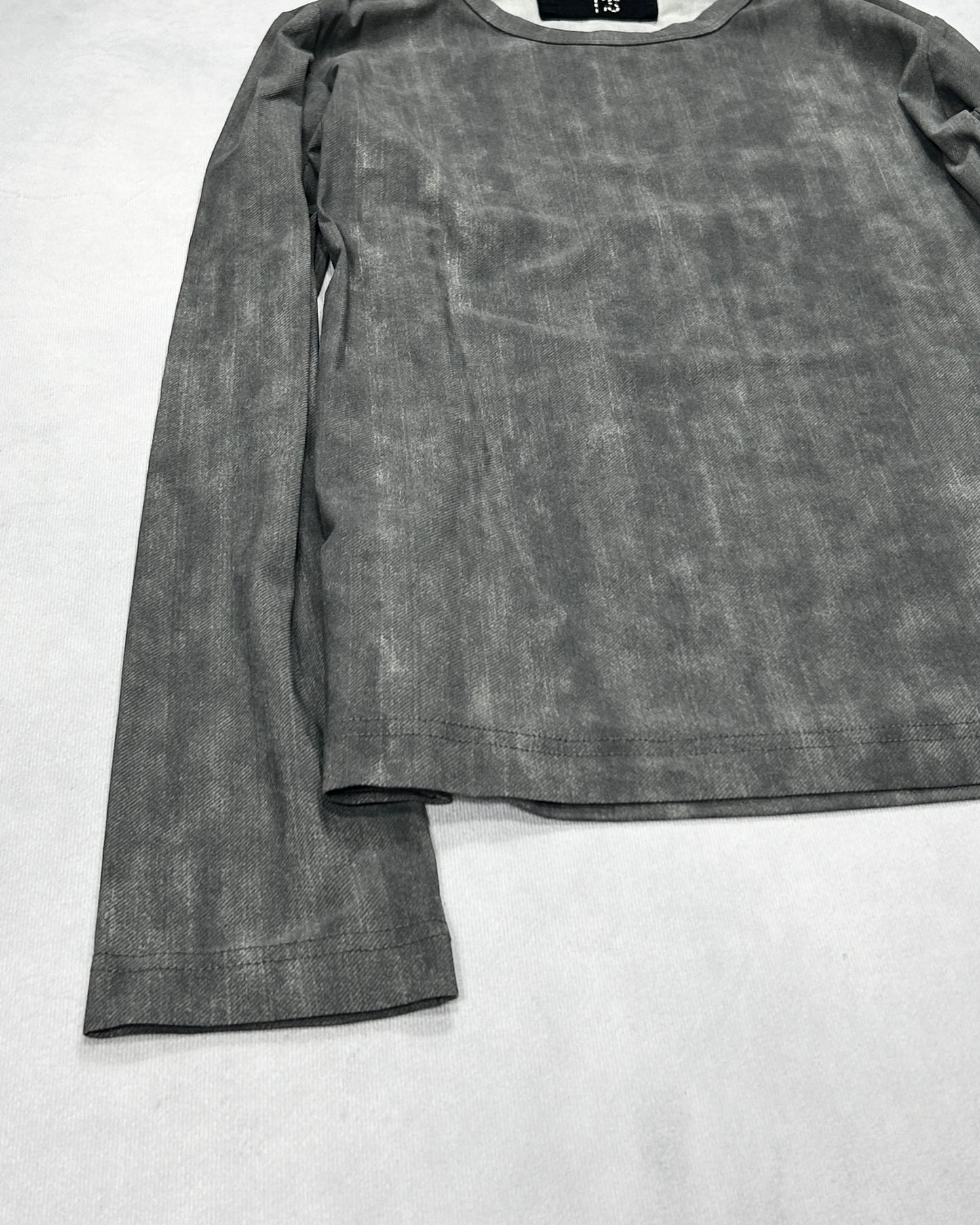Yohji Yamamoto Stretch Nylon Mix Ink Gray Long Sleeve T-Shirt Size 2