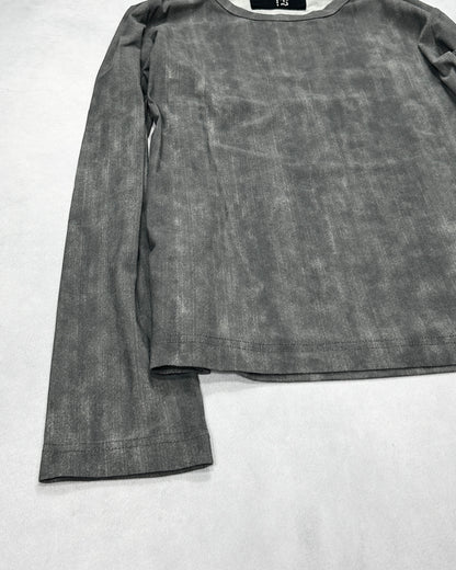 Yohji Yamamoto Stretch Nylon Mix Ink Gray Long Sleeve T-Shirt Size 2