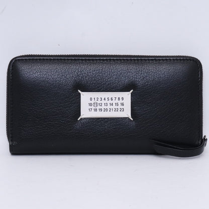 Maison Margiela Tag Leather Zip Around Wallet Black Size F