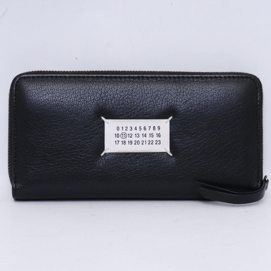 Maison Margiela Tag Leather Zip Around Wallet Black Size F