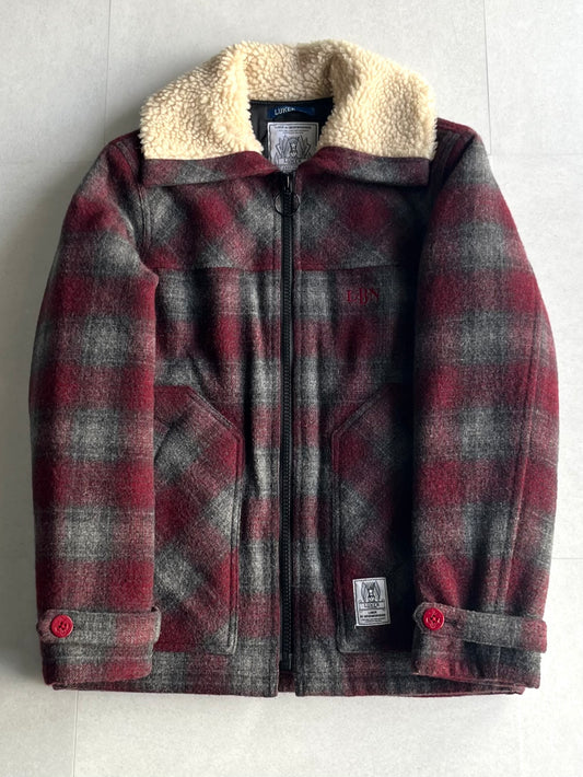 Vintage LUKER by neighborhood Check Boa Jacket Size S