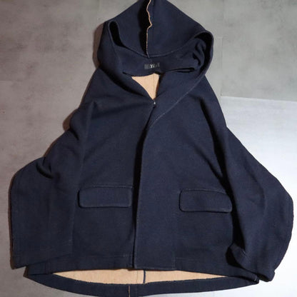 Y's Inside-Out Oversized Knit Hooded Coat Size 2