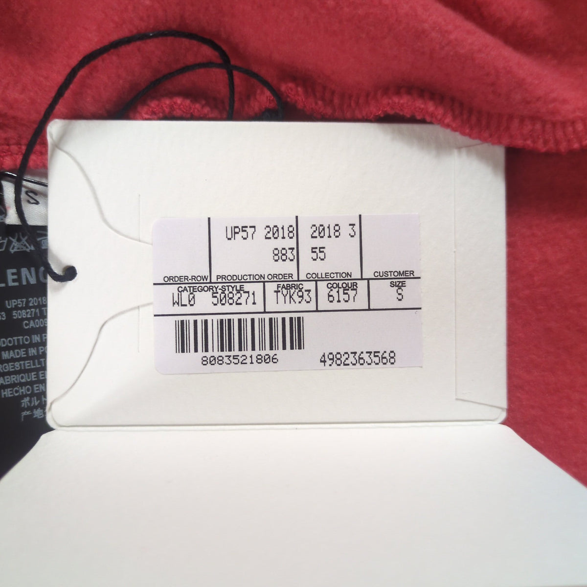 Balenciaga Red Cotton Mini Logo Printed Sweatshirt Size S