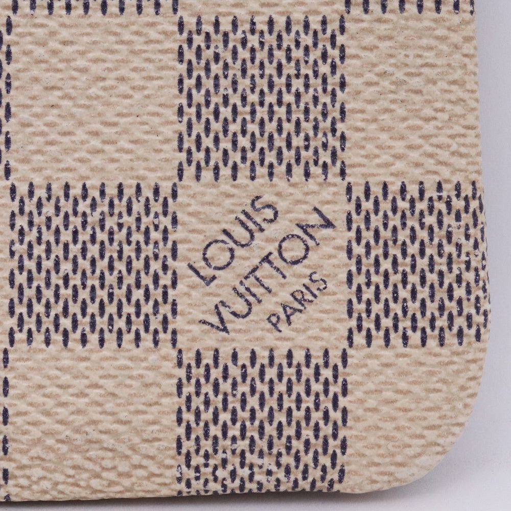 LOUIS VUITTON Pochette Clé Damier Azur Case Beige Size F