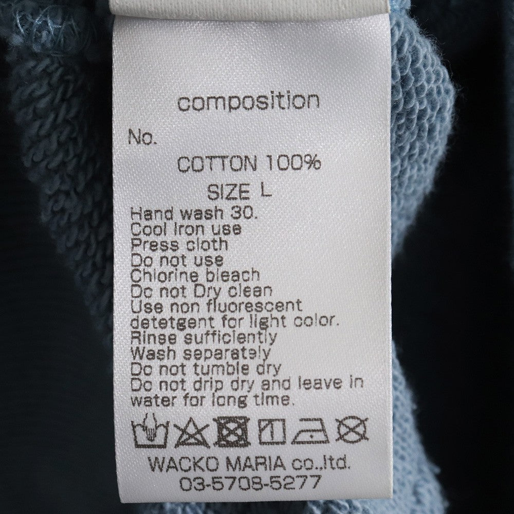 WACKO MARIA 24SS Middle Weight Pullover Hoodie Blue Size L