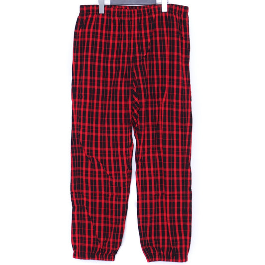 SUPREME 18AW Nylon Plaid Track Pants Red Size M