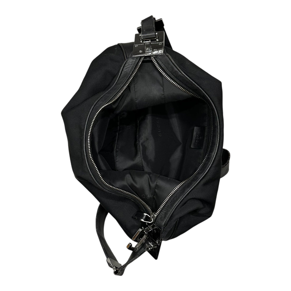 GUCCI 01SS Tom Ford 2way Nylon Leather Hobo Bag
