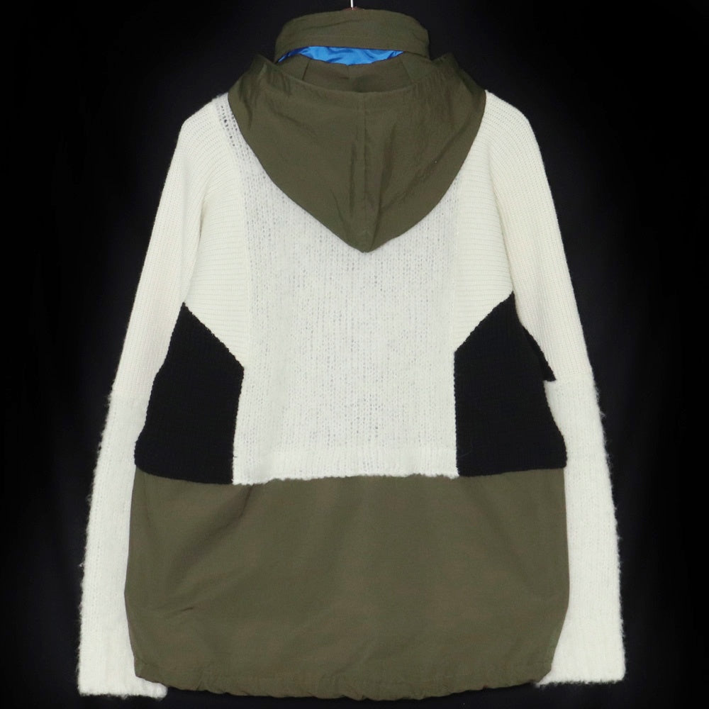 SACAI 21AW Wool Knit Alpaca Blend Docking Jacket Size 1