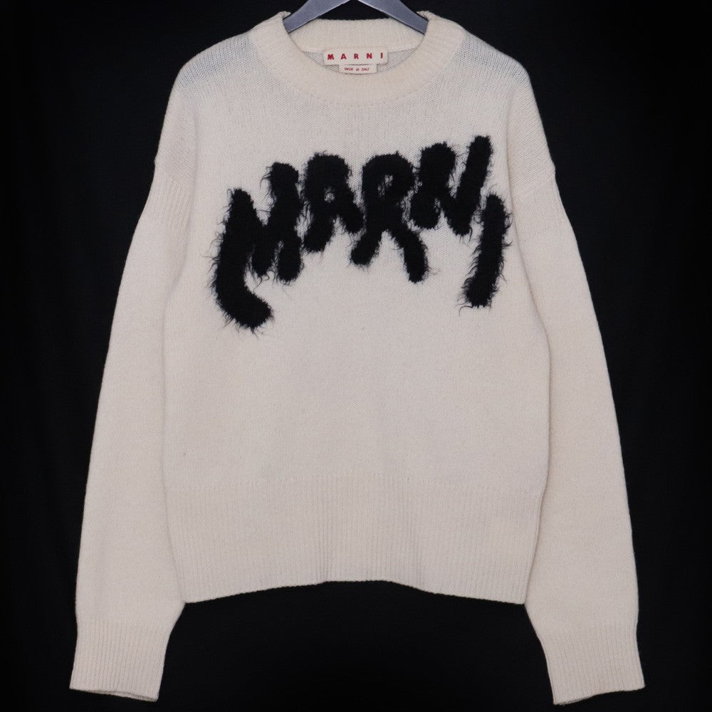 MARNI Shetland Wool Nylon Crewneck Sweater White Size 46