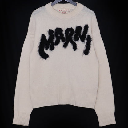 MARNI Shetland Wool Nylon Crewneck Sweater White Size 46