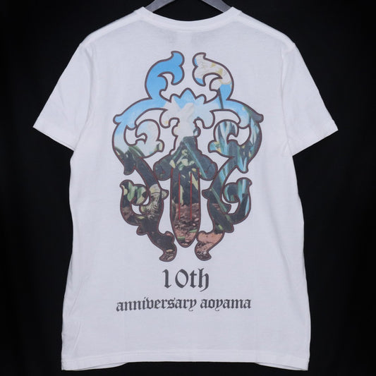 CHROME HEARTS OLD Aoyama 10th Anniv T-Shirt White Size S