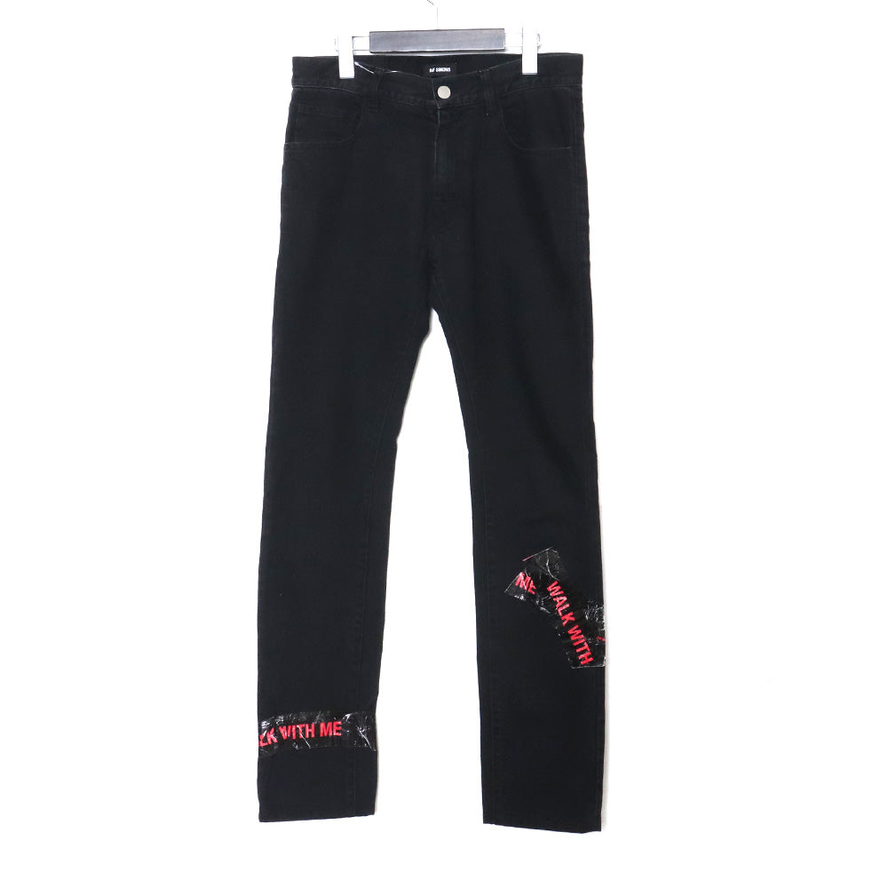 RAF SIMONS 17SS Black Regular Fit Patch Jeans Size 28
