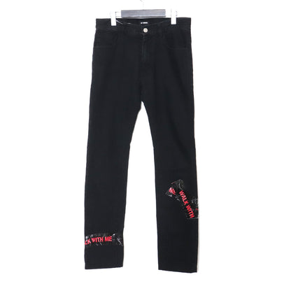 RAF SIMONS 17SS Black Regular Fit Patch Jeans Size 28