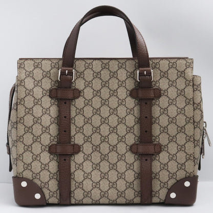 GUCCI GG Supreme Leather Tote Bag Beige Brown Size F