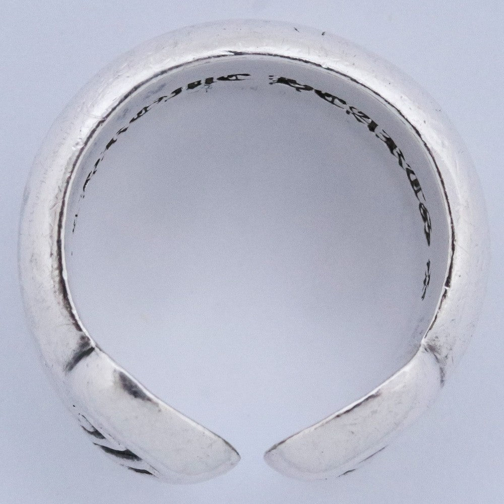 Chrome Hearts Small Scroll Label Ring Silver Size JP 4.5